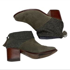 TOM’S Leila Tarmac Green Ankle Booties size 9